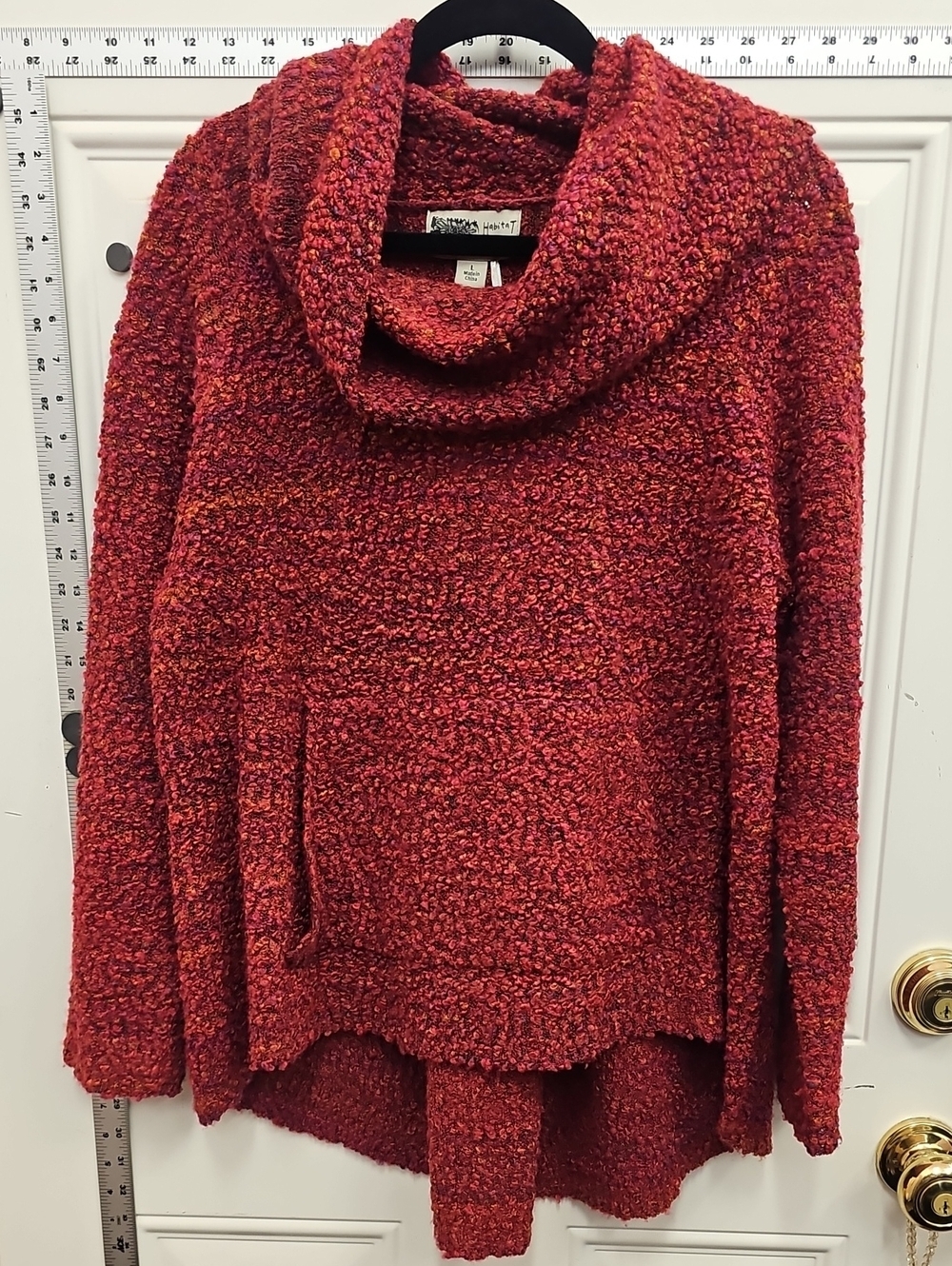 Habitat Red Multitone Cowl-Neck Pullover Sweater